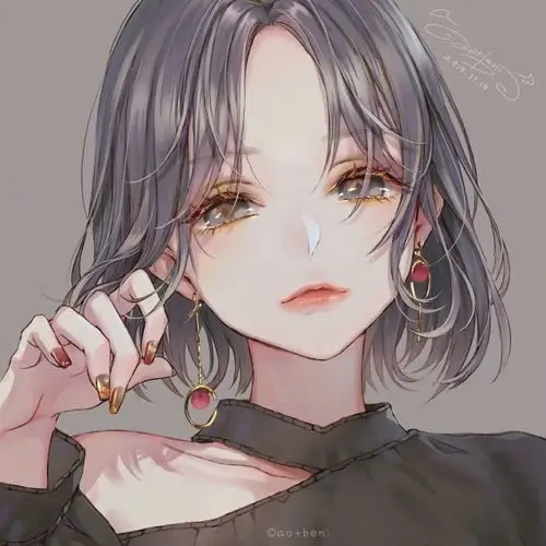 古风二次元头像水墨留白